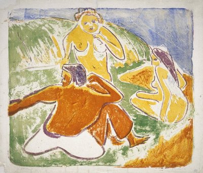 Three Bathers on the Beach by Ernst Ludwig Kirchner